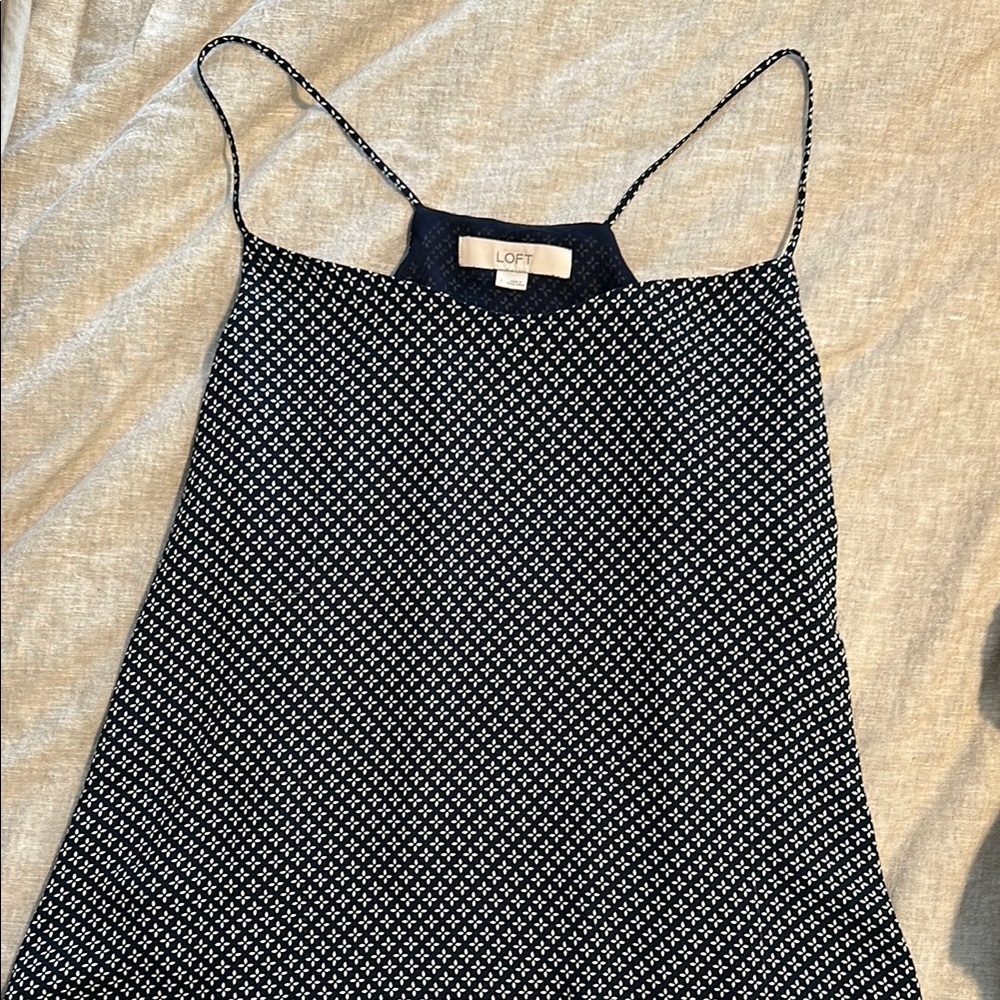 Loft blue and White Women's strappy cami Top